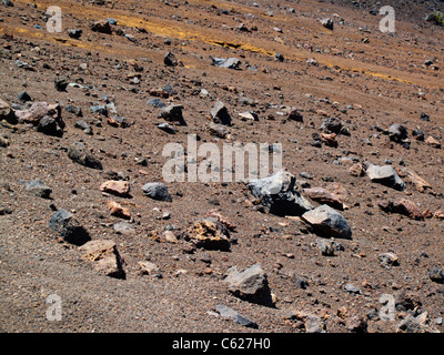 Rocks near summit of Haleakala National Park, Maui, Hawaii. Stock Photo