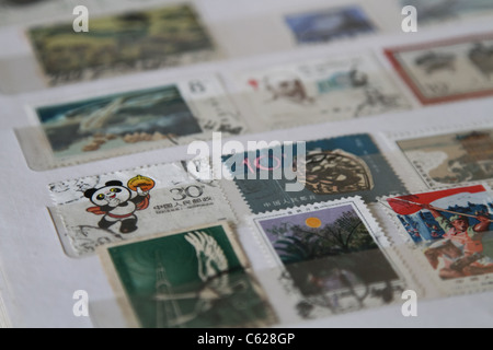 Chinese stamp China stamps collection Stock Photo