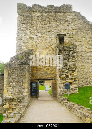 The gate house entrance to Pickering Castle North Yorkshire England Stock Photo
