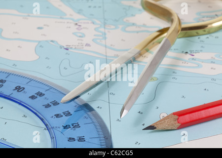 Nautical navigation equipment Stock Photo - Alamy