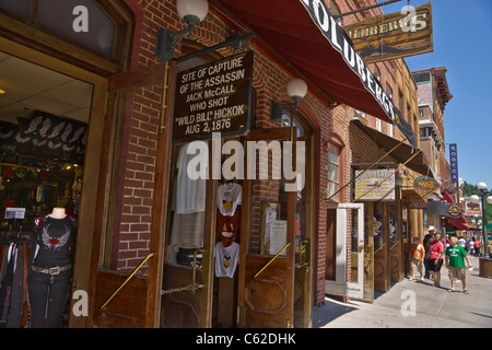 Historic downtown of Deadwood town in Black Hills South Dakota SD pictures images photos in USA US  horizontal hi-res Stock Photo