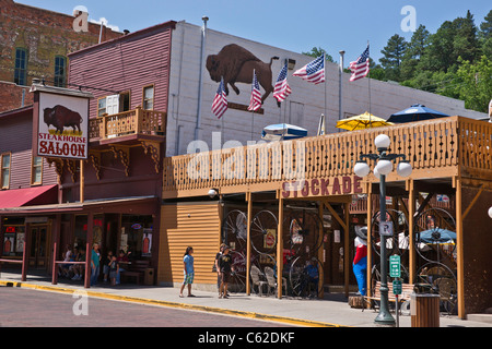 Historic downtown of Deadwood town in Black Hills South Dakota in USA US daily life lifestyle horizontal hi-res Stock Photo