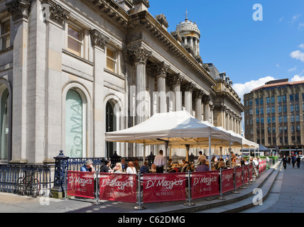 Di Maggios Restaurant outside the Gallery of Modern Art, Royal Exchange Square, Merchant City, Glasgow, Scotland, UK Stock Photo