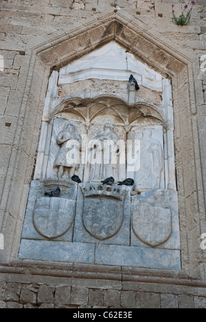 Rhodes,Alcazaba Fortress,Occupied by Knights of St John,Hospital, Castle,Town, World Heritage Site,Dodecanese islands,Greece,EU Stock Photo