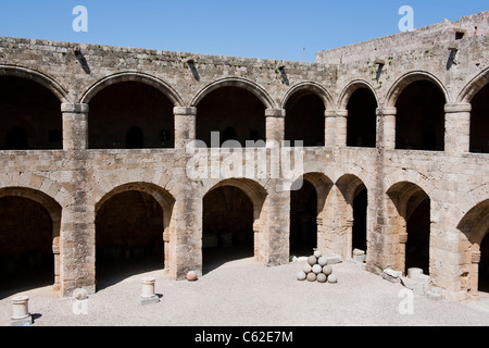 Rhodes,Alcazaba Fortress,Occupied by Knights of St John,Hospital, Castle,Town, World Heritage Site,Dodecanese islands,Greece,EU Stock Photo