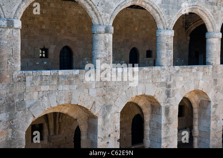 Rhodes,Alcazaba Fortress,Occupied by Knights of St John,Hospital, Castle,Town, World Heritage Site,Dodecanese islands,Greece,EU Stock Photo