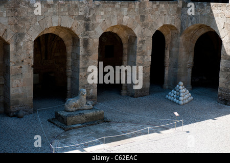 Rhodes,Alcazaba Fortress,Occupied by Knights of St John,Hospital, Castle,Town, World Heritage Site,Dodecanese islands,Greece,EU Stock Photo