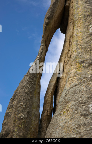 Needles Eye granite outcropping located on Needles Highway landscape Custer State Park located in Black Hills South Dakota  hi-res Stock Photo