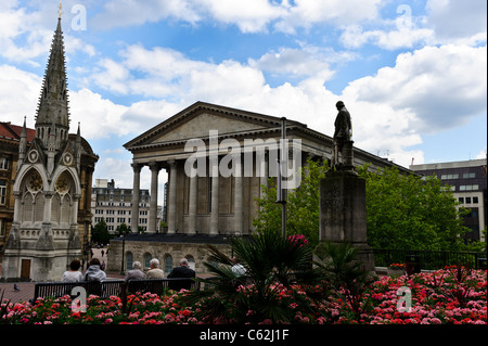 Birmingham Town Hall and clock tower in Chamberlain Square.  Picture by Julie Edwards Stock Photo