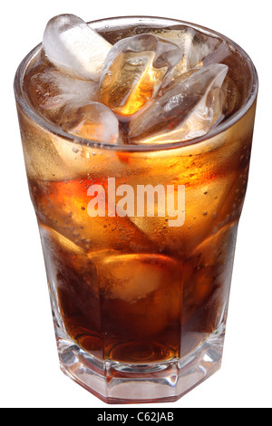 Cola glass. Isolated on white background. File contains a path to cut. Stock Photo
