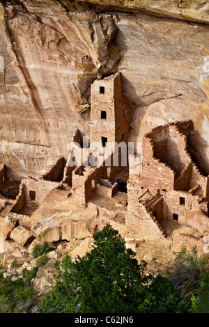 Square Tower House in Mesa Verde National Park Stock Photo