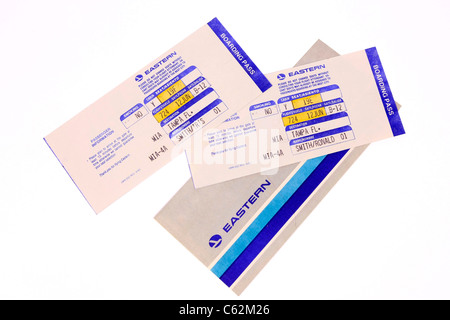 American Eastern Airlines Flight tickets and Boarding Passes Stock Photo