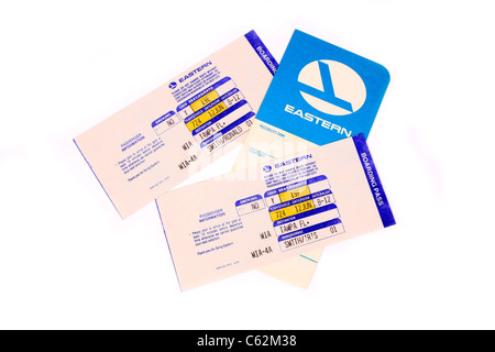 American Eastern Airlines Flight tickets and Boarding Passes Stock Photo