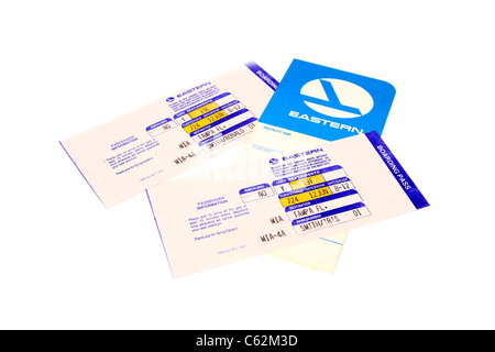 American Eastern Airlines Flight tickets and Boarding Passes Stock Photo