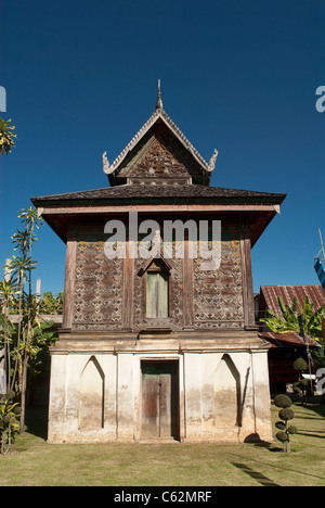 Square Trai library. Wat Hua Khuang. Nan. Northern Thailand. Stock Photo