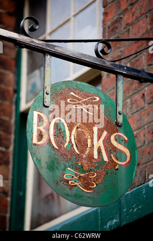 The Rutland Bookshop sign in Uppingham, Rutland, UK Stock Photo