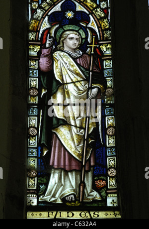stained glass depicting Fides (faith) St. Michael and All Angels church Edvin Ralph Herefordshire England Stock Photo