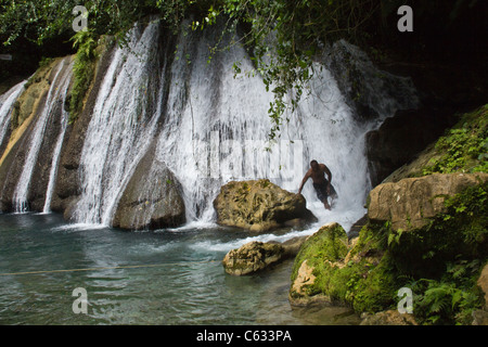 Reach falls in Port Antonio, Jamaica Stock Photo