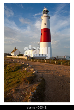 Photograph of Portland Bill Lighthouse in the UK. Stock Photo