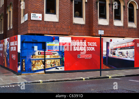 New Mexican Restaurant coming soon, 101-103  Baker Street and York Street Junction Marylebone, London, UK, Europe Stock Photo