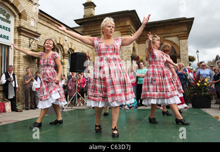 Appalachian clog dancers 'Step This Way' perform at Saltburn Folk Festival, Redcar and Cleveland, North East England, UK Stock Photo