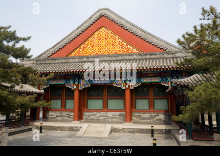 Decorated gable end of a building inside The Summer Palace, Beijing, China. Stock Photo