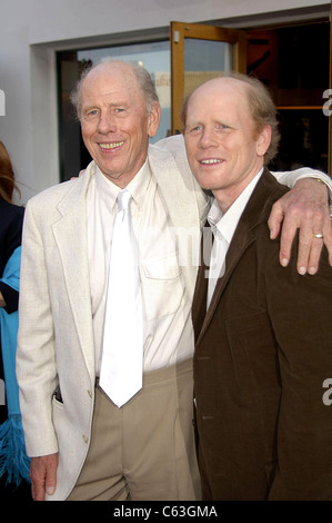 Rance Howard, Ron Howard at arrivals for Cinderella Man Premiere, Universal Studios Cinema at Universal CityWalk, Los Angeles, CA, May 23, 2005. Photo by: Michael Germana/Everett Collection Stock Photo