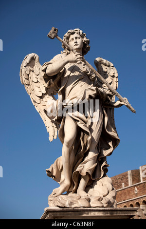 Angel by Bernini on the Ponte Sant'Angelo bridge in Rome, Lazio, Italy, Europe Stock Photo