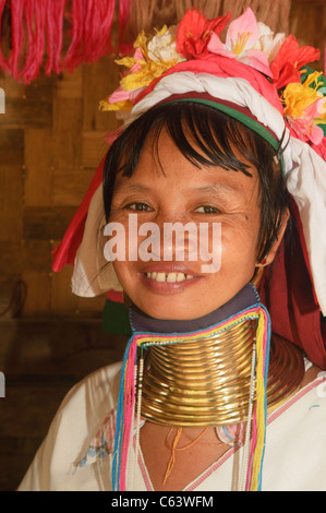 Ma Po, a Padaung or Longneck Karen woman living in Ban Nai Soi in northern Thailand Stock Photo
