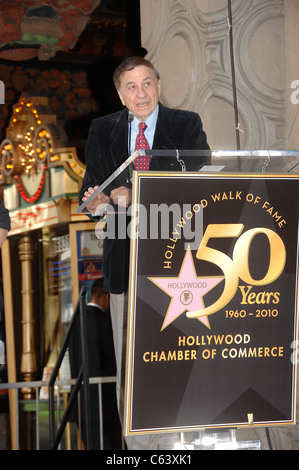 Robert Sherman at the induction ceremony for Star on the Hollywood Walk of Fame Ceremony for Alan Menken, Hollywood Boulevard, Los Angeles, CA November 10, 2010. Photo By: Michael Germana/Everett Collection Stock Photo