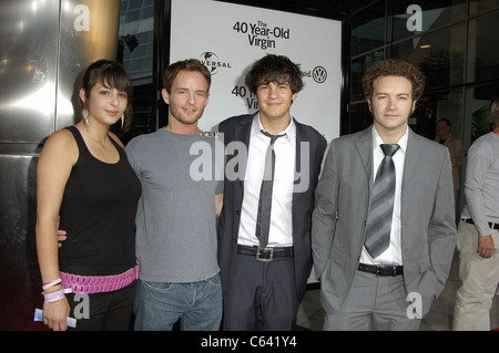 Alana Masterson, Chris Masterson, Jordy Masterson, Danny Masterson at arrivals for THE 40 YEAR-OLD VIRGIN Premiere, The Arclight Cinema, Los Angeles, CA, August 11, 2005. Photo by: Michael Germana/Everett Collection Stock Photo