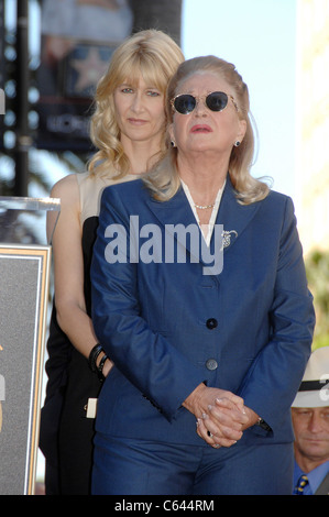 Laura Dern, Diane Ladd at the induction ceremony for Stars on The Hollywood Walk Of Fame for Family Bruce Dern, Laura Dern and Diane Ladd, Hollywood Boulevard, Los Angeles, CA November 1, 2010. Photo By: Michael Germana/Everett Collection Stock Photo