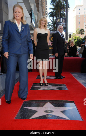 Diane Ladd, Laura Dern, Bruce Dern at the induction ceremony for Stars on The Hollywood Walk Of Fame for Family Bruce Dern, Laura Dern and Diane Ladd, Hollywood Boulevard, Los Angeles, CA November 1, 2010. Photo By: Michael Germana/Everett Collection Stock Photo