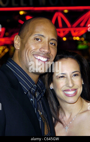 Dwayne The Rock Johnson, Deny Johnson at arrivals for BE COOL Premiere, Grauman's Chinese Theater, Los Angeles, CA, February 14, 2005. Photo by: Michael Germana/Everett Collection Stock Photo