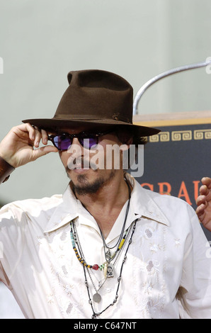 Johnny Depp at the press conference for Handprint & Footprint Ceremony for Johnny Depp, Grauman's Chinese Theatre, Los Angeles, Stock Photo