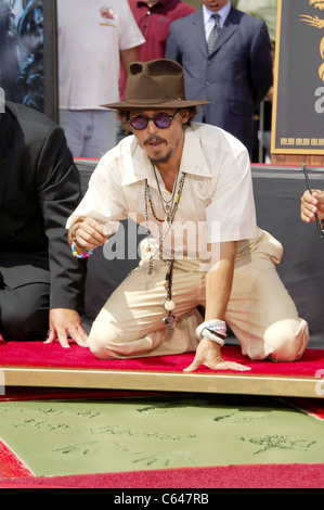 Johnny Depp at the press conference for Handprint & Footprint Ceremony for Johnny Depp, Grauman's Chinese Theatre, Los Angeles, Stock Photo