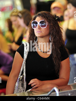 Deena Nicole Cortese, of the MTV Reality Show 'Jersey Shore'    on the  boardwalk in Seaside Heights,  NJ on Wednesday. out and Stock Photo