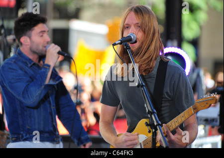 Adam Levine, James Valentine on stage for NBC Today Show Concert with Maroon 5, Rockefeller Plaza, New York, NY July 2, 2010. Photo By: Gregorio T. Binuya/Everett Collection Stock Photo