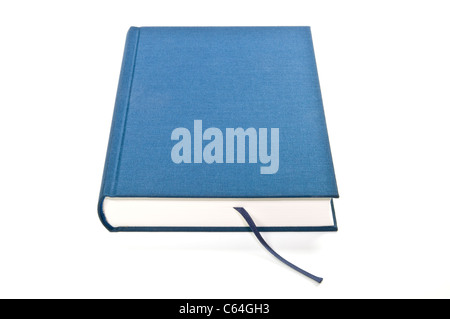 new blue book with empty cover isolated on white Stock Photo