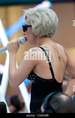 Lady Gaga on stage for NBC Today Show Concert with Lady Gaga, Rockefeller Plaza, New York, NY July 9, 2010. Photo By: Lee/Everett Collection Stock Photo