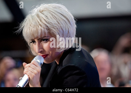 Lady Gaga on stage for NBC Today Show Concert with Lady Gaga, Rockefeller Plaza, New York, NY July 9, 2010. Photo By: Lee/Everett Collection Stock Photo