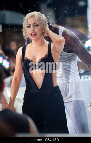 Lady Gaga on stage for NBC Today Show Concert with Lady Gaga, Rockefeller Plaza, New York, NY July 9, 2010. Photo By: Lee/Everett Collection Stock Photo