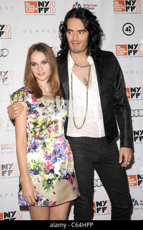 Felicity Jones, Russell Brand at arrivals for 48th New York Film Festival Centerpiece Premiere of THE TEMPEST, Alice Tully Hall Stock Photo
