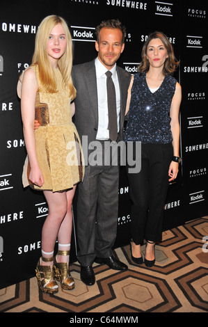 Elle Fanning, Stephen Dorff, Sofia Coppola at arrivals for SOMEWHERE Premiere, Tribeca Grand Hotel Screening Room, New York, NY Stock Photo