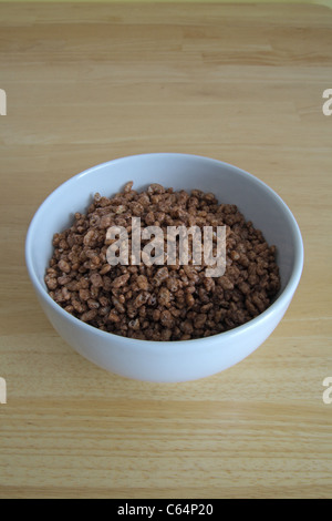 Close Up of a Bowl of Coco Pops Breakfast Cereal Stock Photo