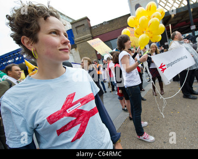 Protest against higher fares on the railways and to bring back British Rail, opposite Waterloo Station Stock Photo