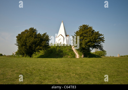 Monument to a famous horse named 'Beware Chalk Pit' on Farley Mount Country Park, Hampshire, England, UK Stock Photo