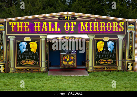 hall of mirrors facade at the bristol balloon fiesta fairground Stock Photo