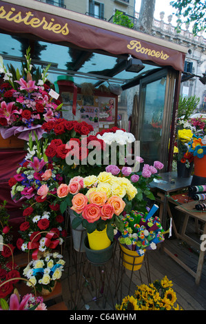Flower stall on Las Ramblas Barcelona Spain Stock Photo