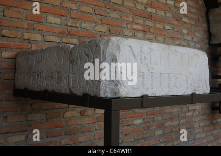 Ashlar . Renaissance ( Plateresque ) belonging to the ANTIQUARIUM - Wall of ALCALA DE HENARES ( 13 th ).SPAIN Stock Photo